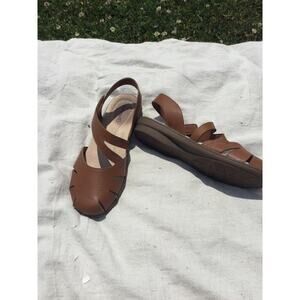 Baretraps womens sandals 7W Brigid brown dorsay vegan maryjane cognac gorpcore